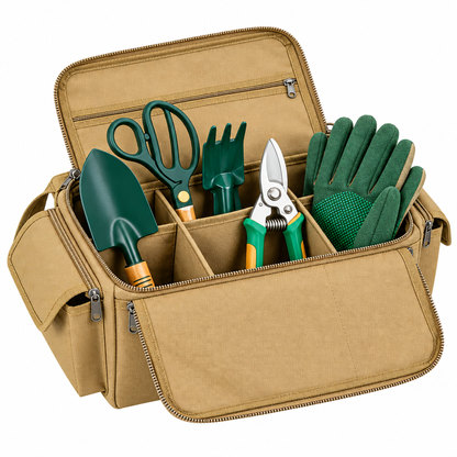 Premium Garden Tool Organizer Bag - Clean White Background